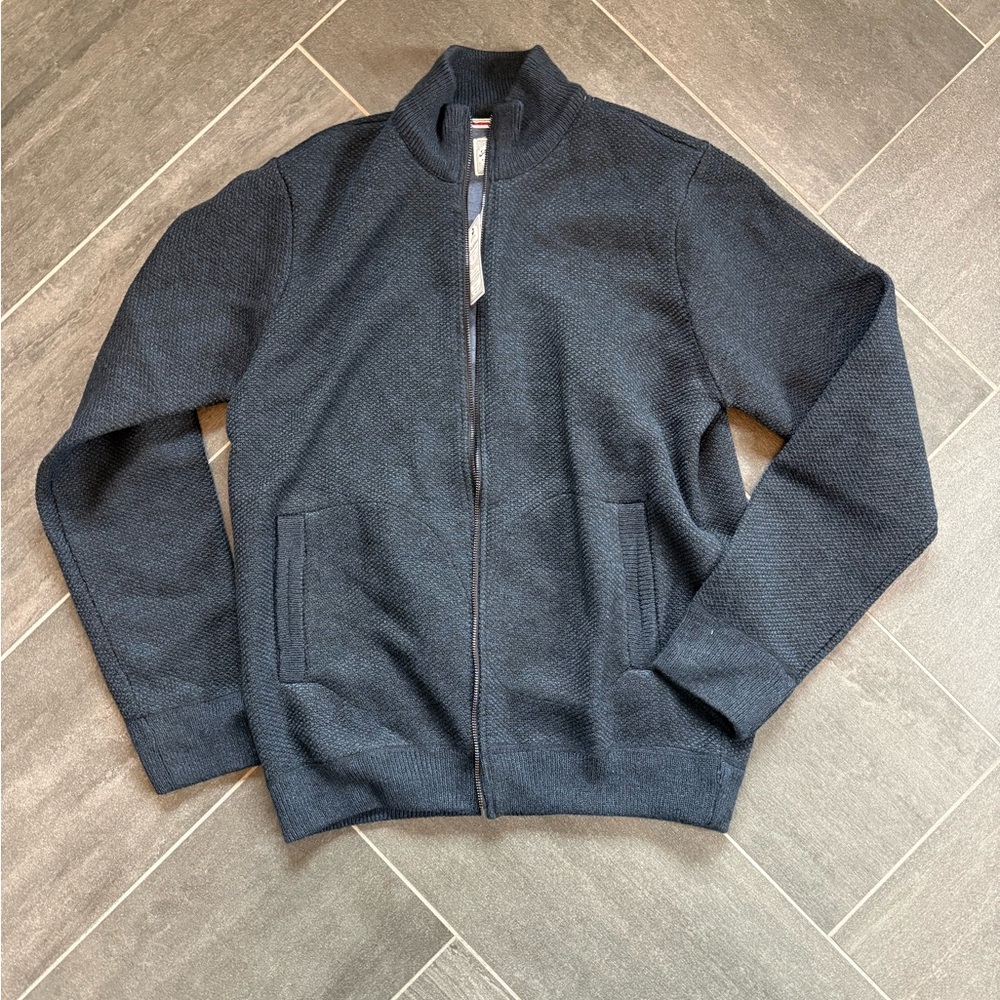 Men's Navy Full-Zip Knit Sweater Jacket Flag & Anthem - NWT size M